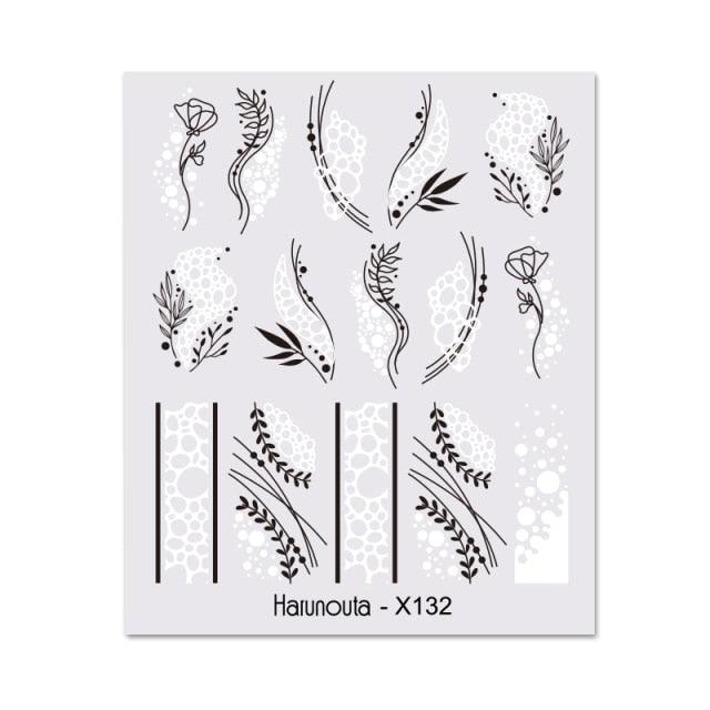 Geometry Line Stripe Nail Sticker Floral Butterfly Design Water Decals Slider Wraps Decoration Nail Art Accessories Water Transfer Nail Decals Sticker For Pretty Girl Self-Adhesive Nail Decals Designer Nail Stickers for Acrylic Decal Decoration