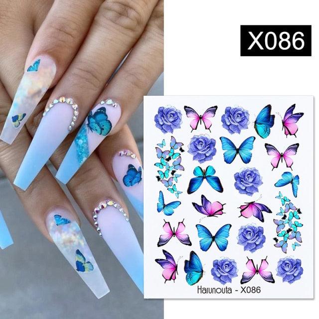 Geometry Line Stripe Nail Sticker Floral Butterfly Design Water Decals Slider Wraps Decoration Nail Art Accessories Water Transfer Nail Decals Sticker For Pretty Girl Self-Adhesive Nail Decals Designer Nail Stickers for Acrylic Decal Decoration
