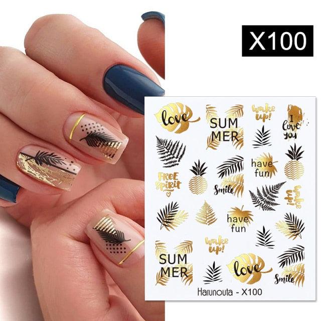 Geometry Line Stripe Nail Sticker Floral Butterfly Design Water Decals Slider Wraps Decoration Nail Art Accessories Water Transfer Nail Decals Sticker For Pretty Girl Self-Adhesive Nail Decals Designer Nail Stickers for Acrylic Decal Decoration
