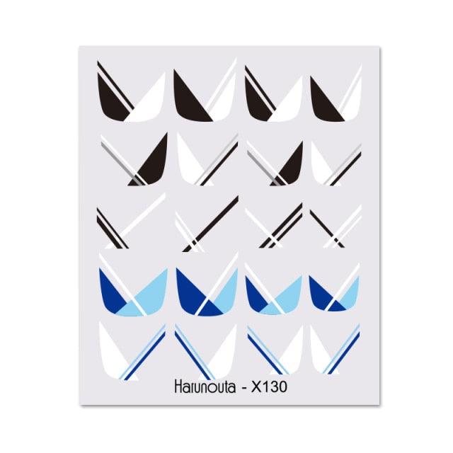Geometry Line Stripe Nail Sticker Floral Butterfly Design Water Decals Slider Wraps Decoration Nail Art Accessories Water Transfer Nail Decals Sticker For Pretty Girl Self-Adhesive Nail Decals Designer Nail Stickers for Acrylic Decal Decoration
