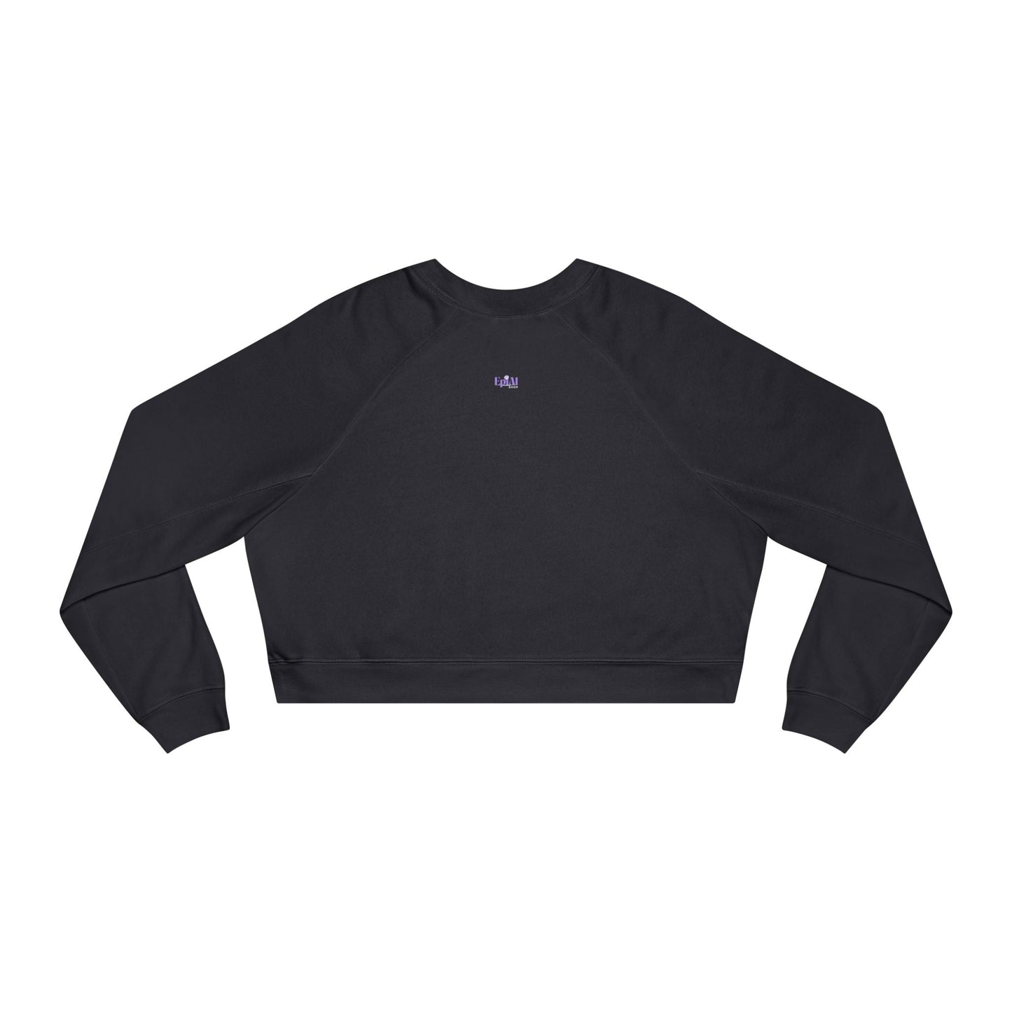 Ghost and Cat Cropped Fleece Pullover for Women