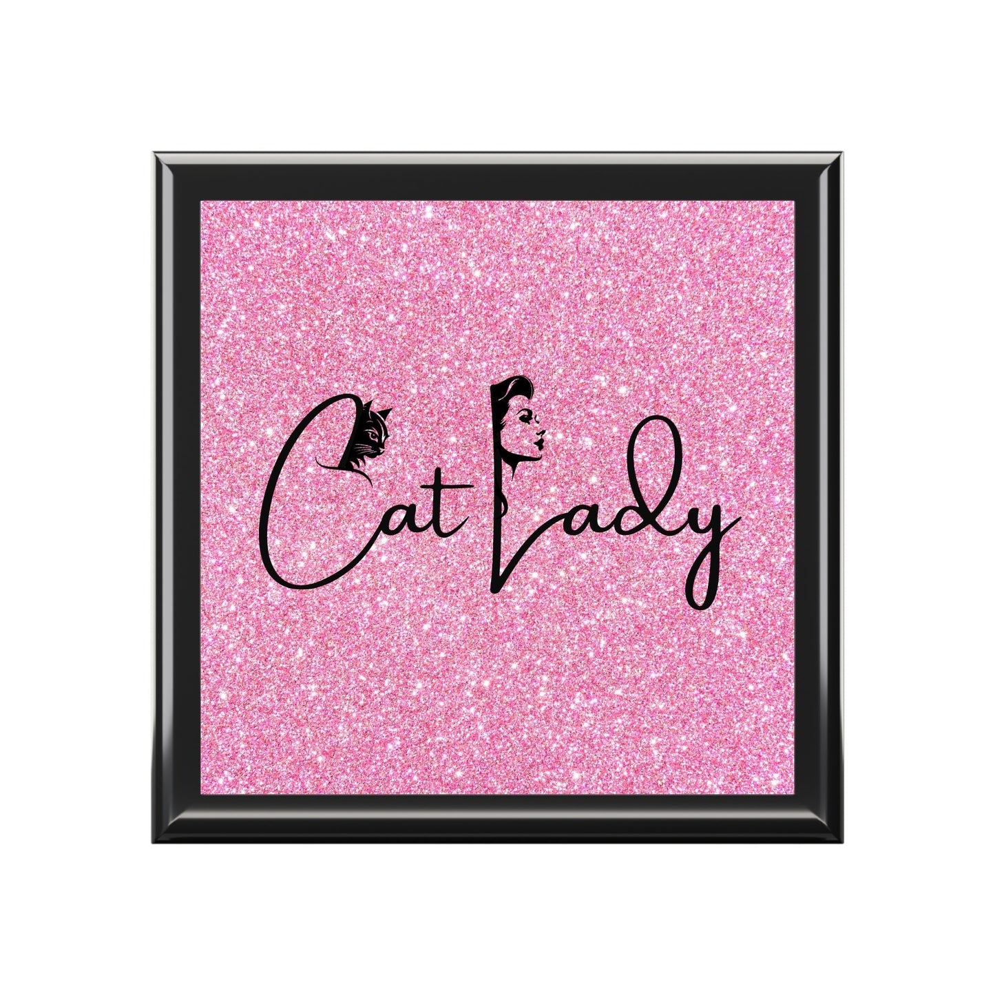 Glittery Cat Lady Jewelry Box - Perfect Gift for Cat Lovers