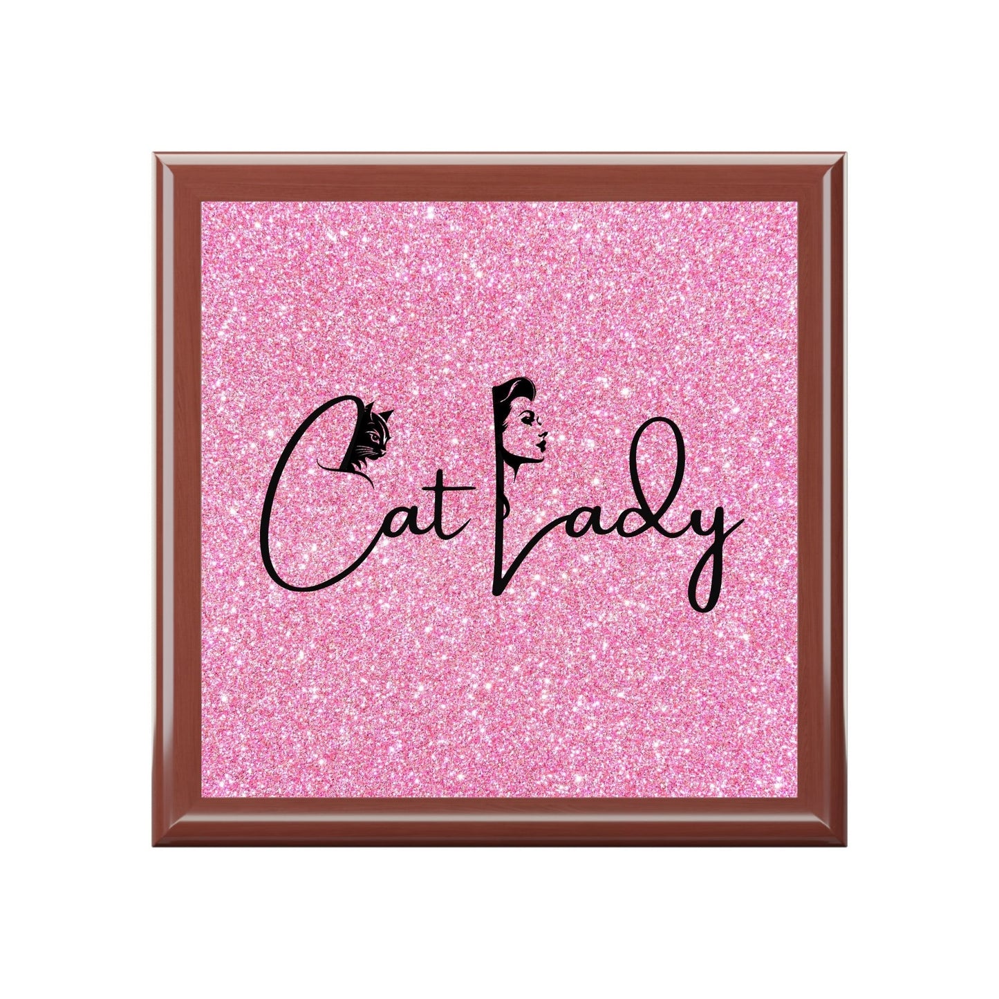 Glittery Cat Lady Jewelry Box - Perfect Gift for Cat Lovers
