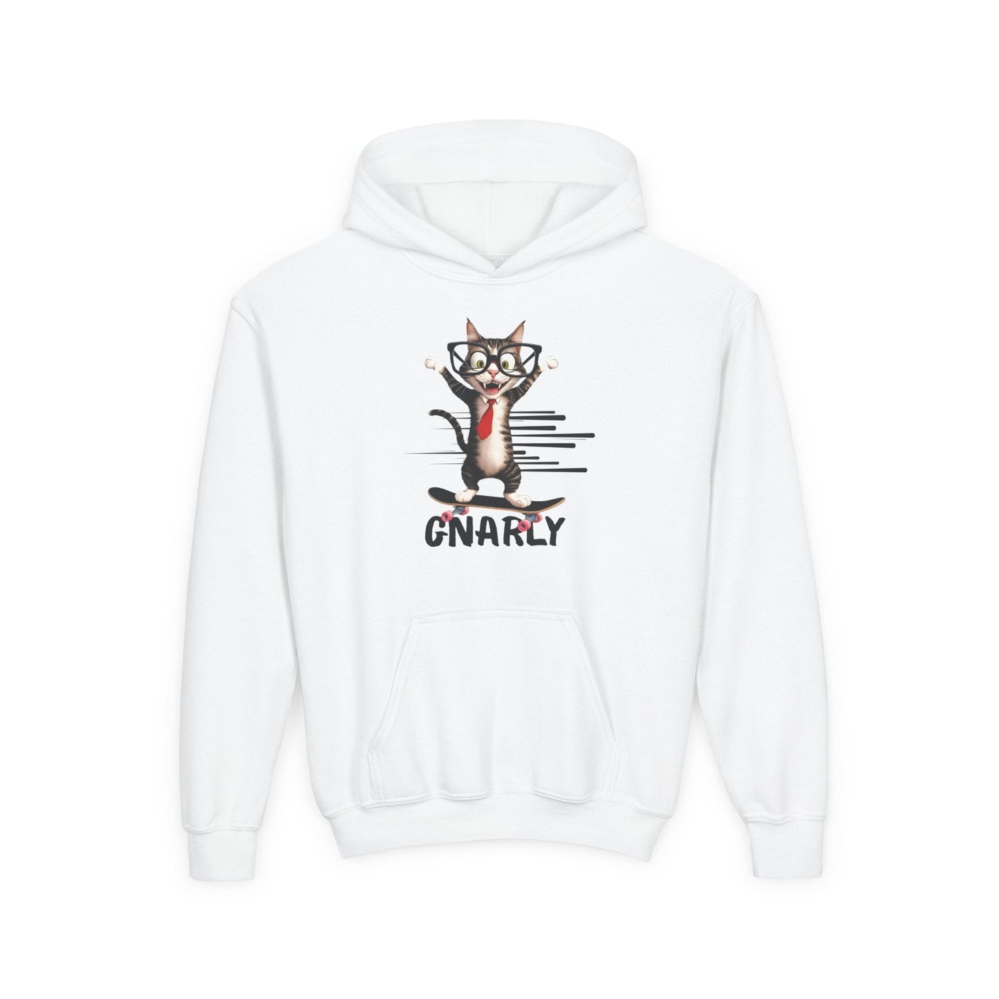 Gnarly Cat Youth Hoodie - Cool & Fun Sweatshirt for Kids