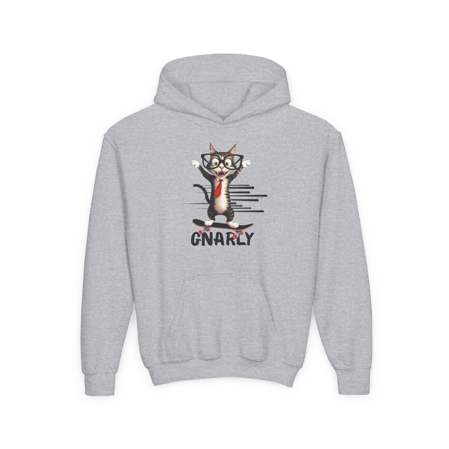 Gnarly Cat Youth Hoodie - Cool & Fun Sweatshirt for Kids