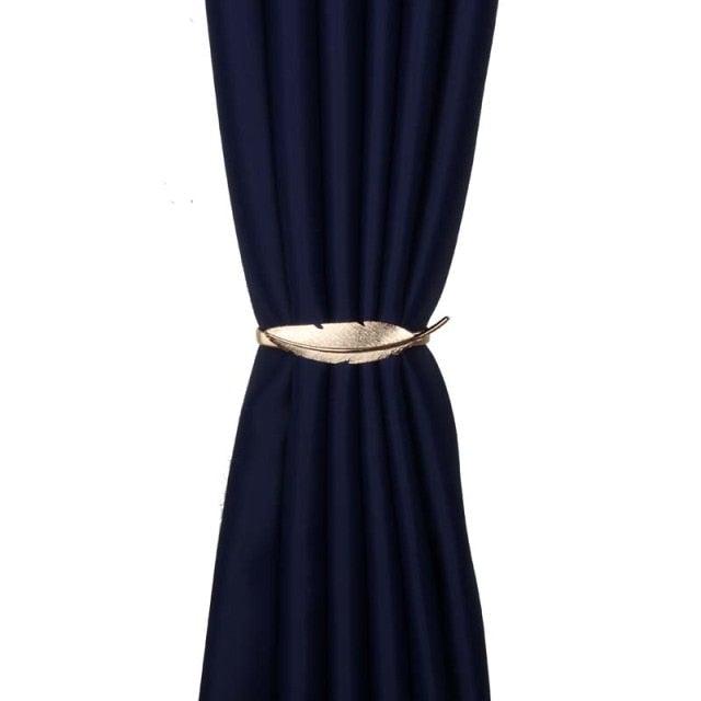 Golden Silver Curtain Clip Curtains Holders Feather Shape Tieback Buckle Clips Curtain Accessories Home Decor Modern Simple Style Curtain Tie Backs Decorative with Spring Curtain Strap Metal Plating Decorative Accessories 30cm