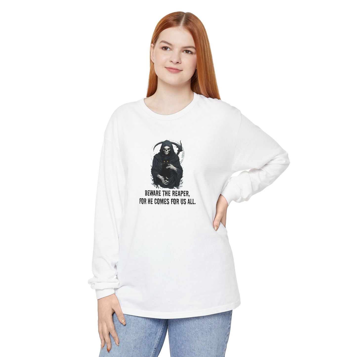 Grim Reaper Cat — Long Sleeve Tee