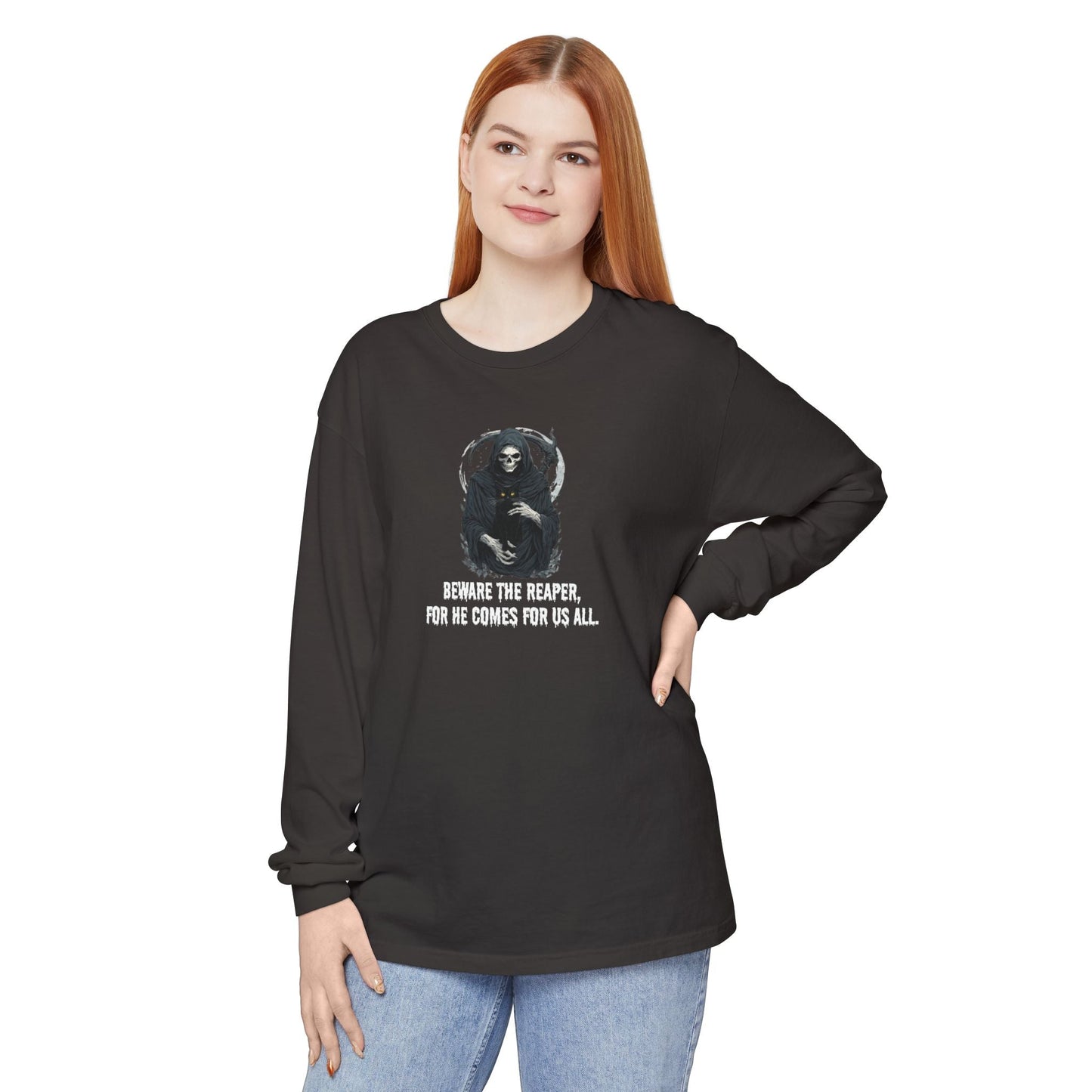 Grim Reaper Cat — Long Sleeve Tee
