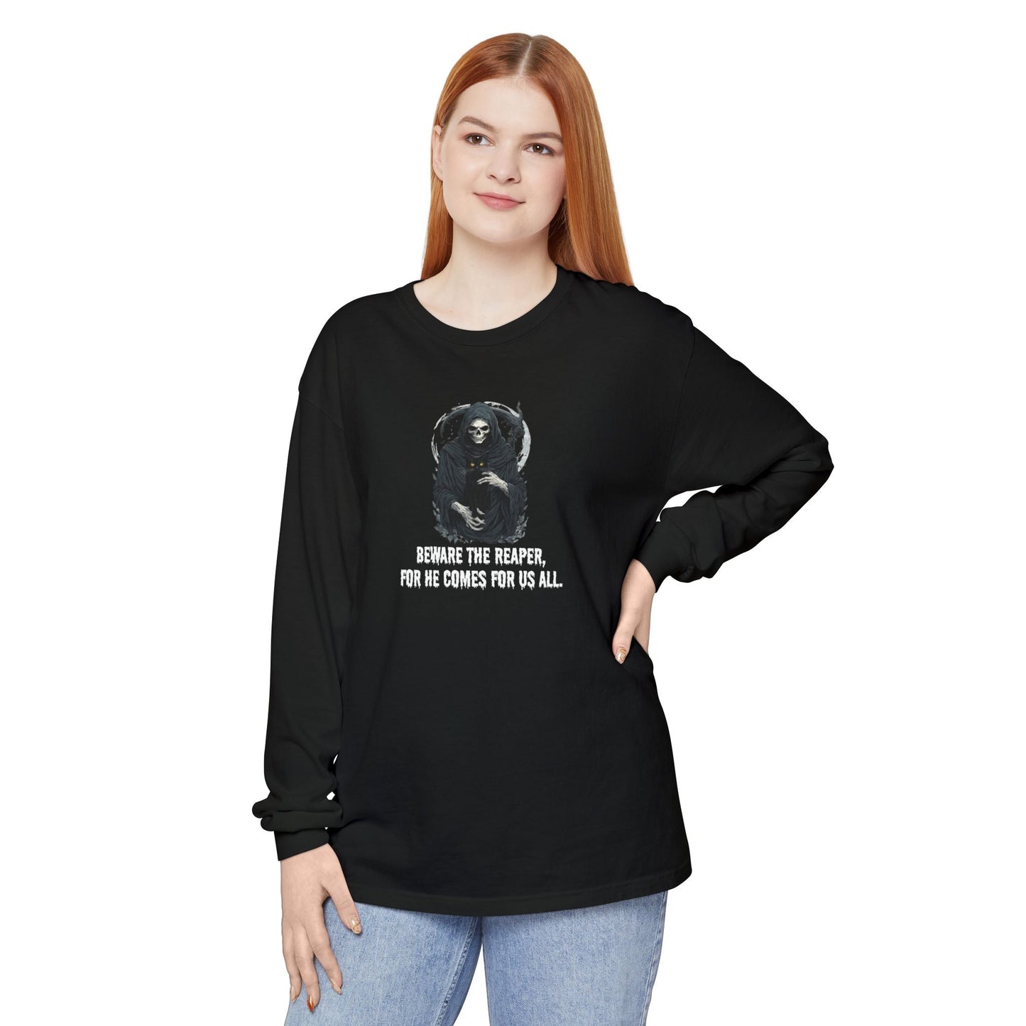 Grim Reaper Cat — Long Sleeve Tee