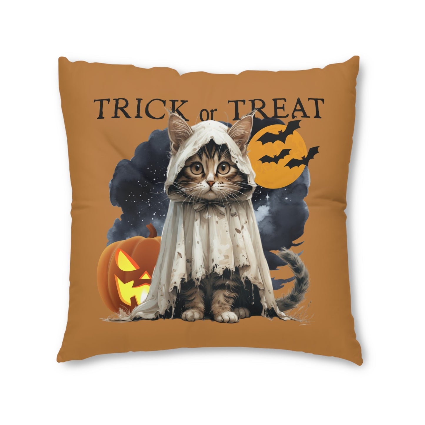 Halloween Square Cat Floor Pillow for Cozy Holiday Decor