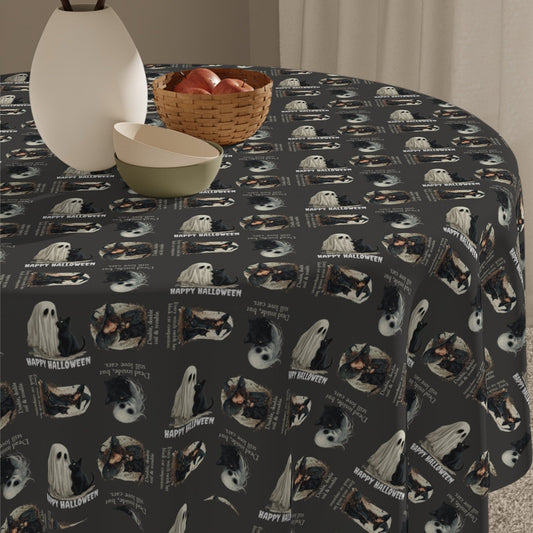 Halloween Cat Pattern Tablecloth, Holiday Entertaining Style