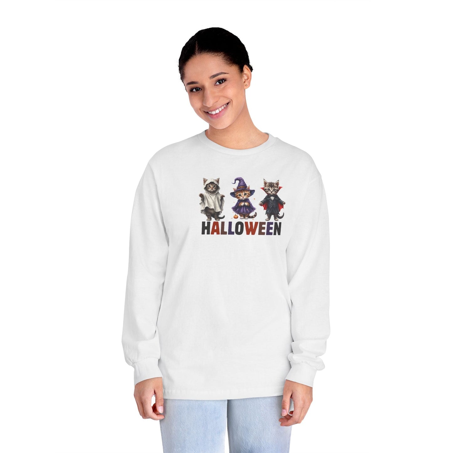 Halloween Kittens Long-Sleeve T-Shirt for a Fun and Spooky Celebration