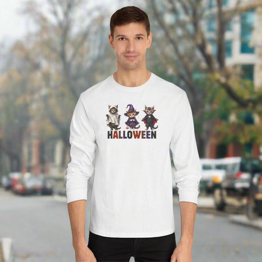 Halloween Kittens Long-Sleeve T-Shirt for a Fun and Spooky Celebration