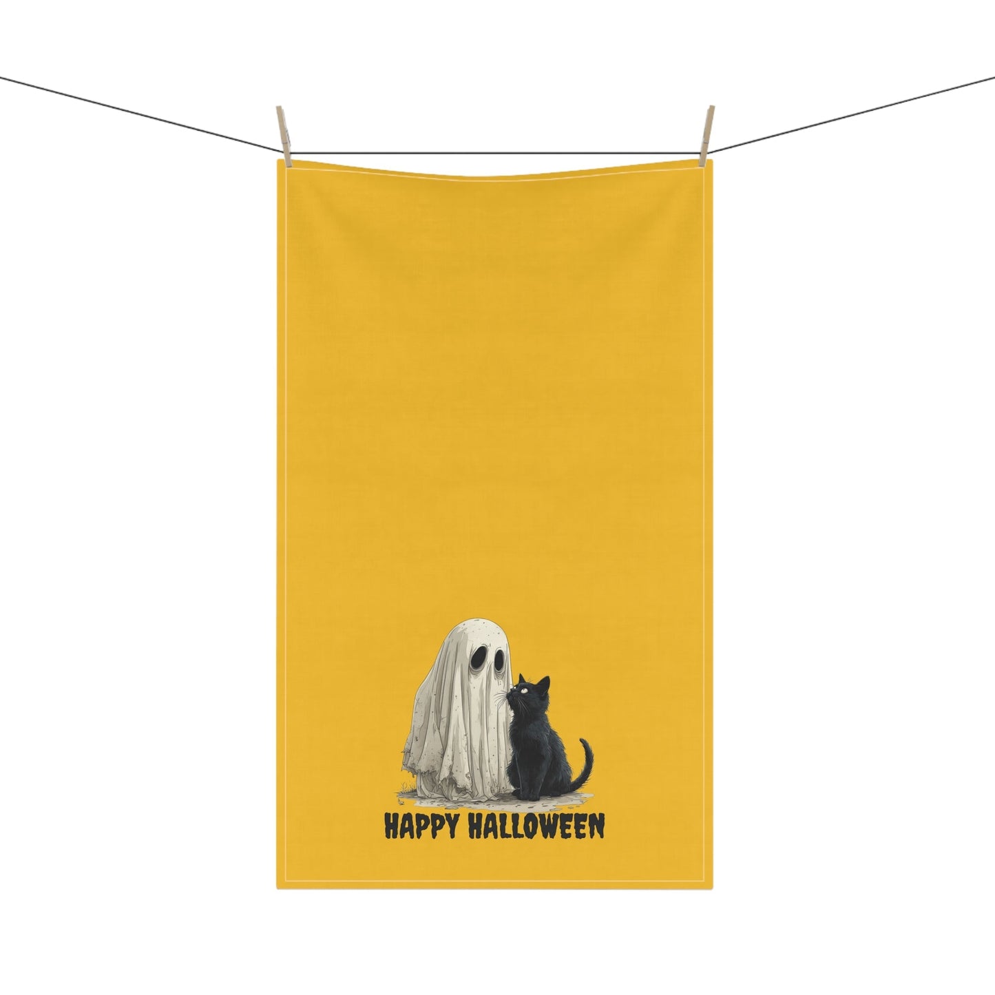 Halloween Ghost & Kitty Tea Towels - Spooky Cat and Ghost Designs