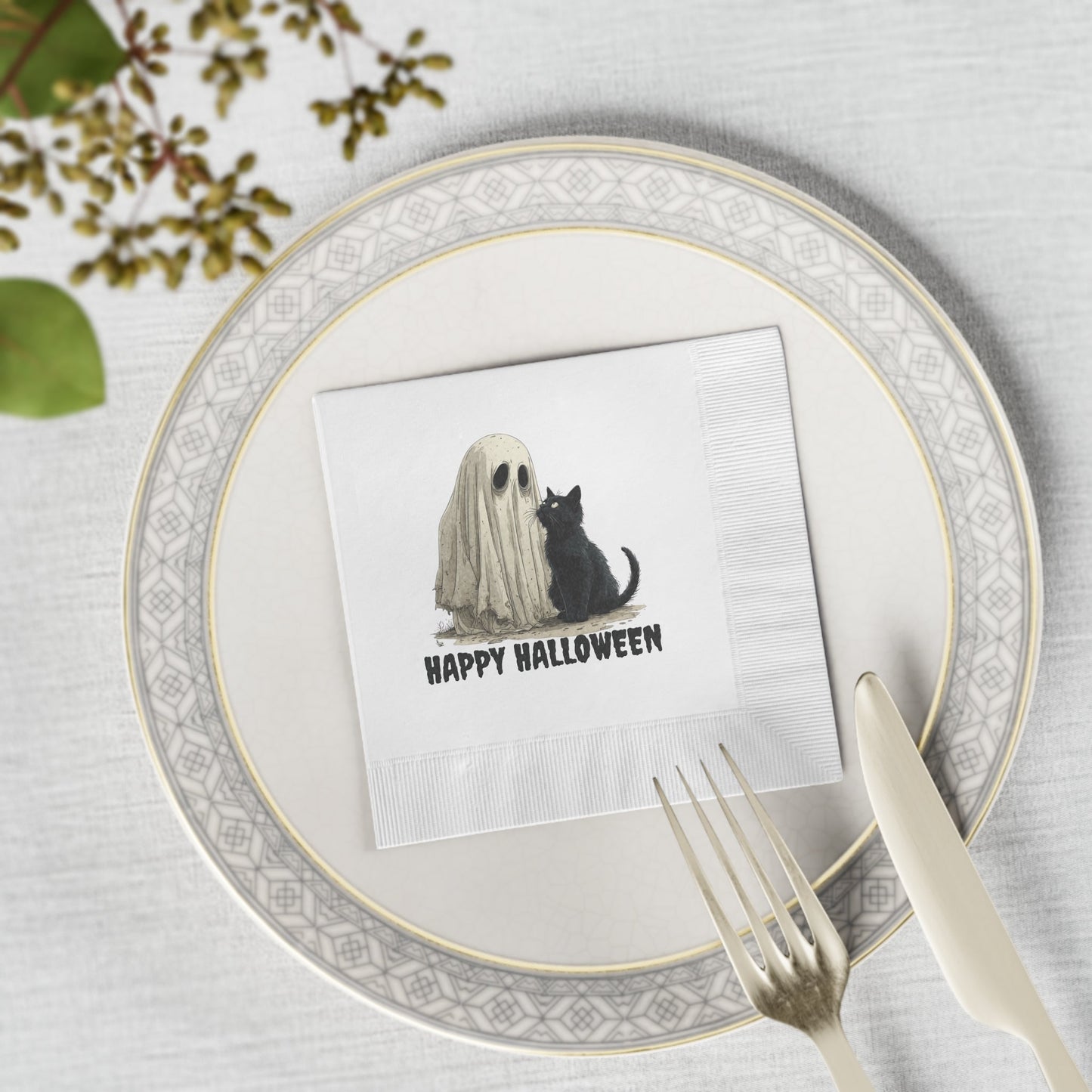 Spooky Halloween-Themed Party Napkins
