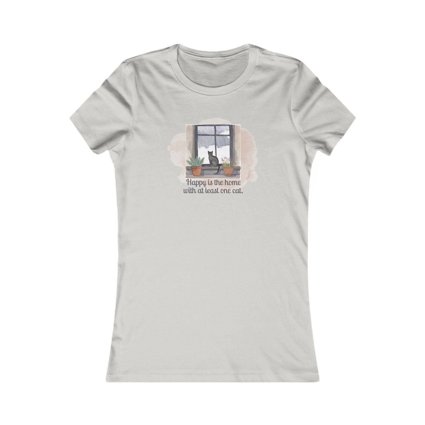 Happy Home Cat Women's Tee - Cozy Cat Lover Shirt