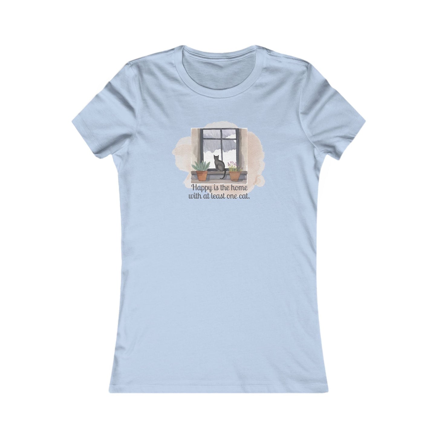 Happy Home Cat Women's Tee - Cozy Cat Lover Shirt