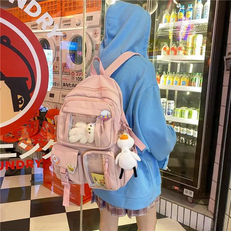 High Quality Nylon Large Capacity Waterproof Backpack For Female And Girls - Trendy College/Schoolbag