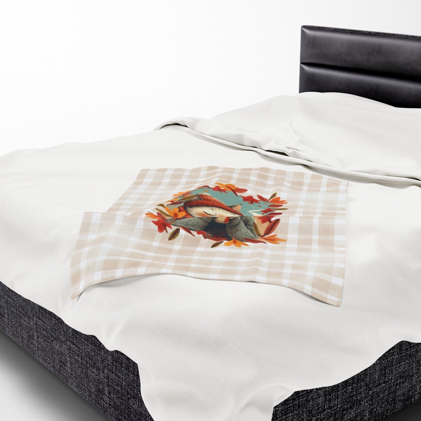 Hot Chocolate Cat Velveteen Blanket for Cozy Comfort