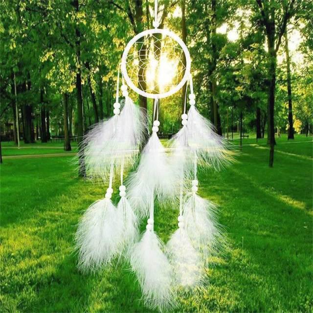 Indian Style Dreamcatcher Handmade Wind Chimes Hanging Pendant Dream Catcher For Bedroom Home Wall Art Hangings Decorations Feather Flowers Dream Catchers For Girls Kids Nursery Bedroom Wall Decor Festival Gift