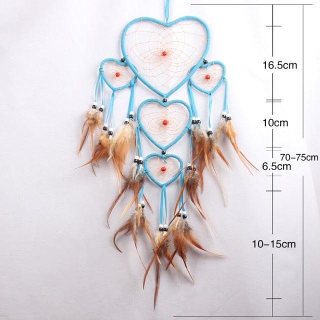 Indian Wolf Dream Catcher With Brown Feathers Dream-catcher Bead Beautiful Home Hanging Decoration Fashion Handmade Ornament Gift Wall Decor For Bedroom Festival Celebration Boho Moon Dream Catcher