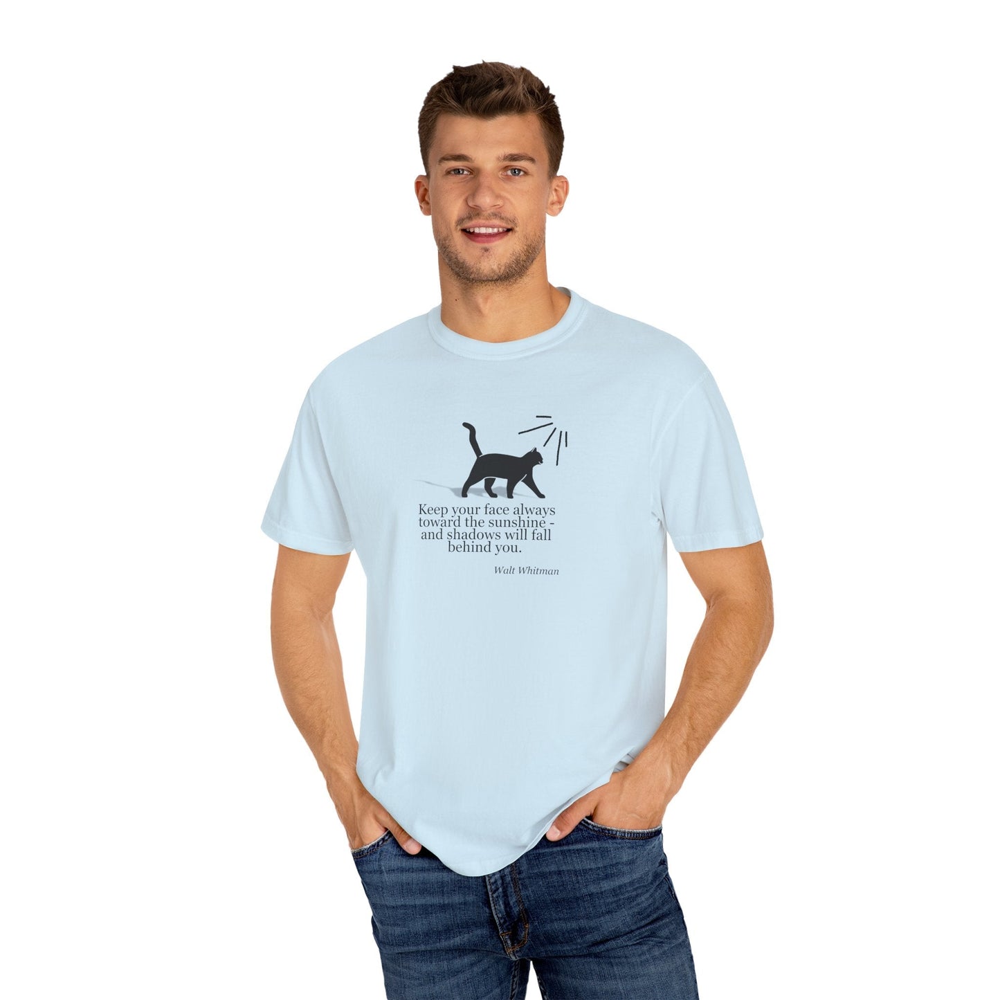 Inspirational Cat T-Shirt - Keep Your Face Towards the Sunshine