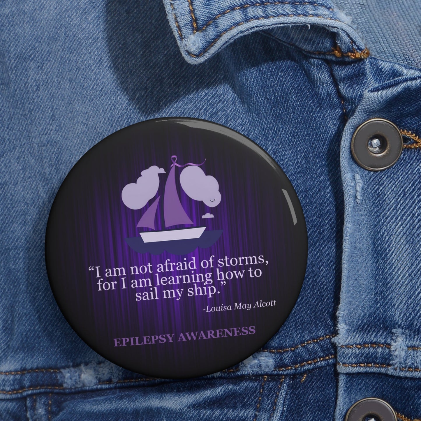 Sail Forward Epilepsy Awareness Pinback Button (3")