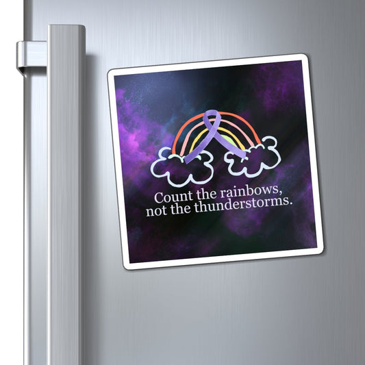 Inspirational Rainbow Magnet - 'Count the Rainbows, Not the Thunderstorms'