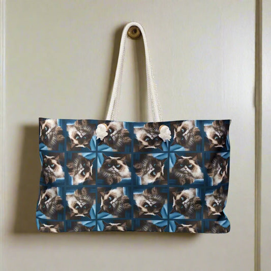 Irritable Cat Print Weekender Bag for Cat Lovers