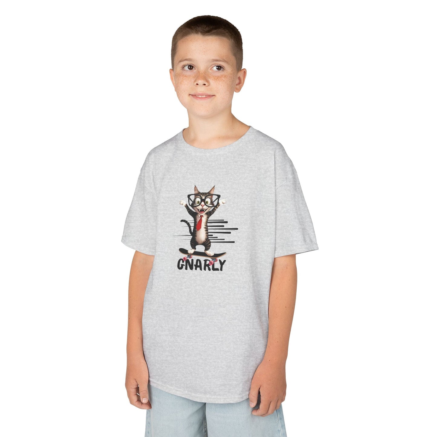 Kids Gnarly Cat Tee - Fun and Playful Cotton T-Shirt for Children