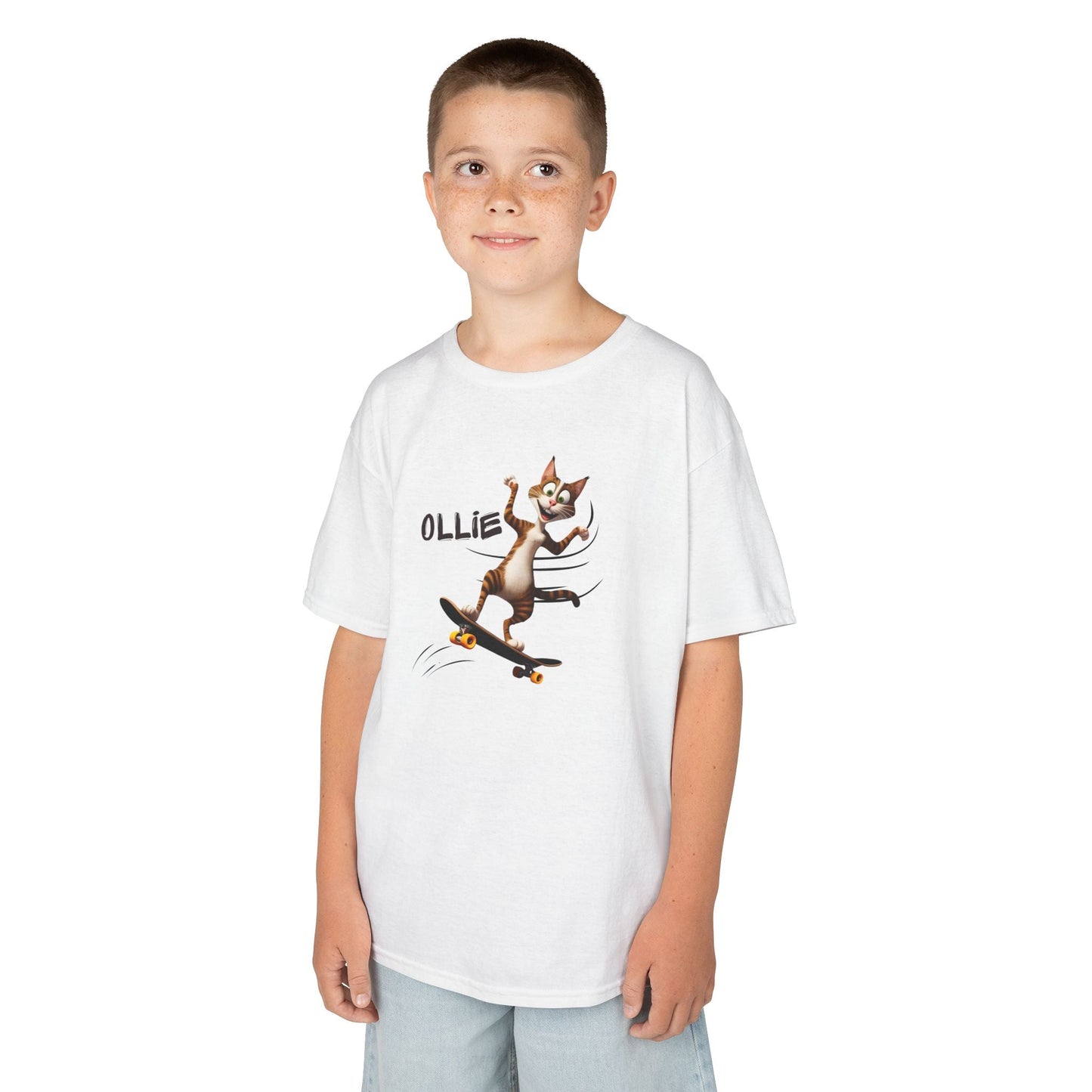 Kids Ollie Cat Tee - Fun and Playful Cotton T-Shirt for Children