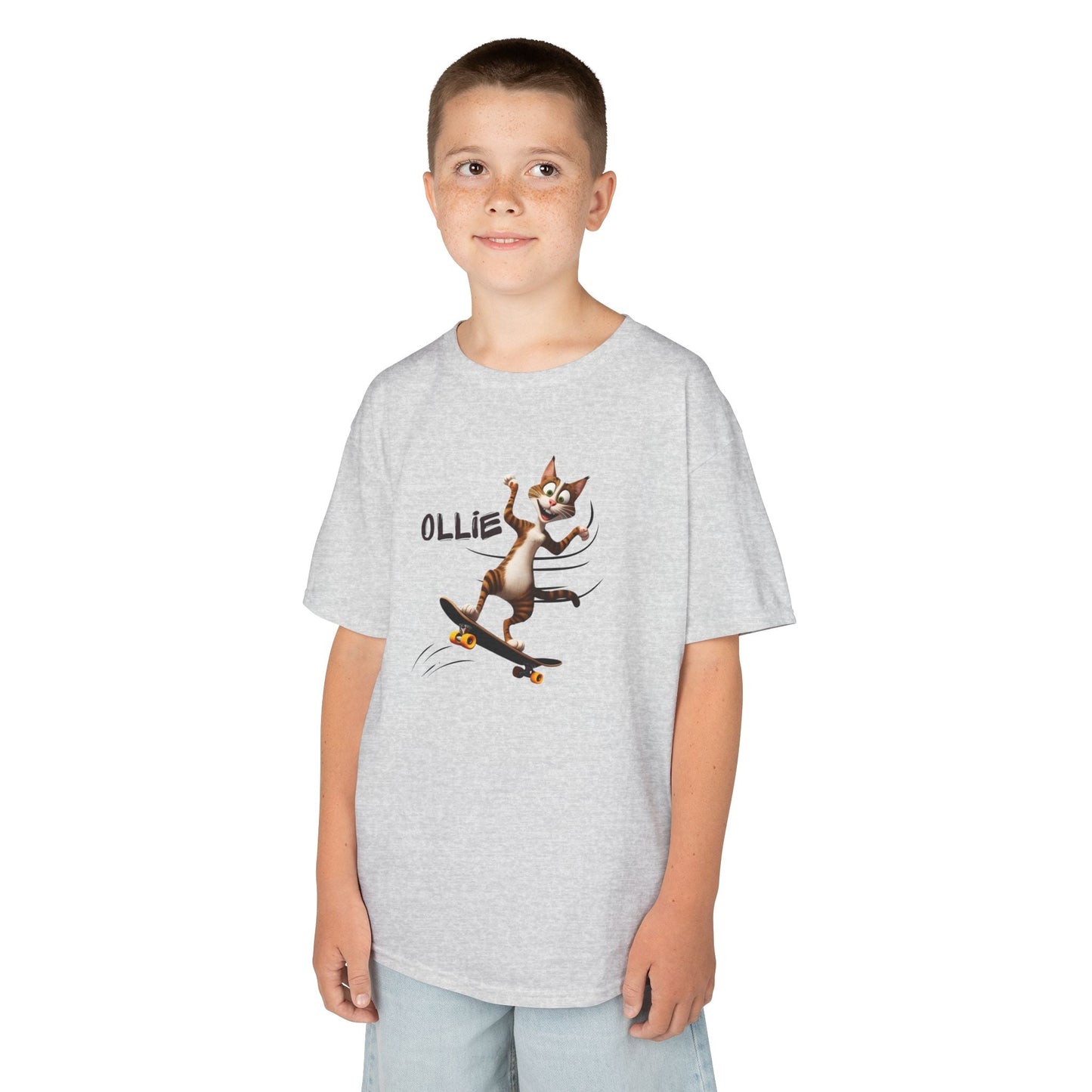 Kids Ollie Cat Tee - Fun and Playful Cotton T-Shirt for Children