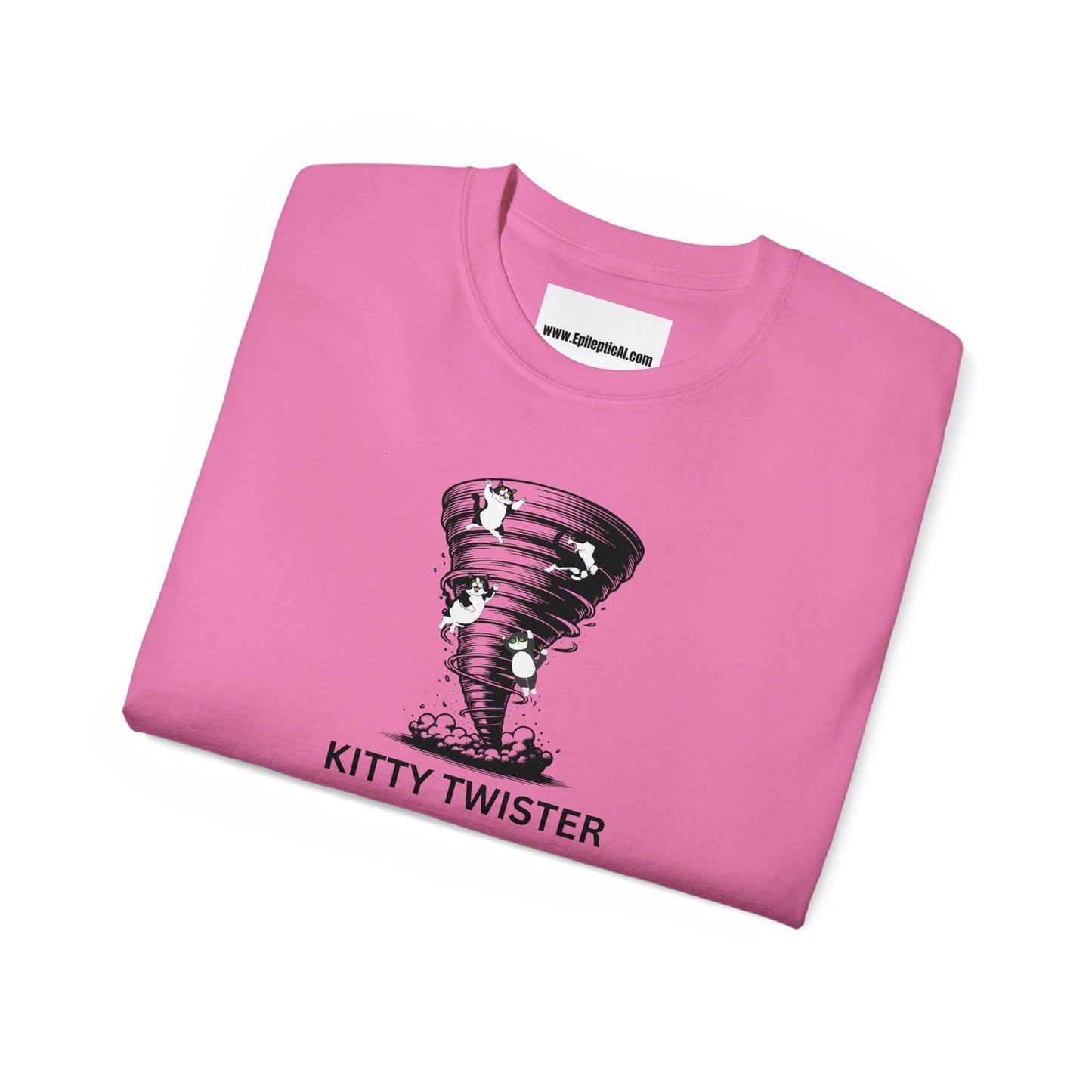 Kitty Twister Unisex Ultra Cotton Tee – Cat Tornado Funny Cat Shirt