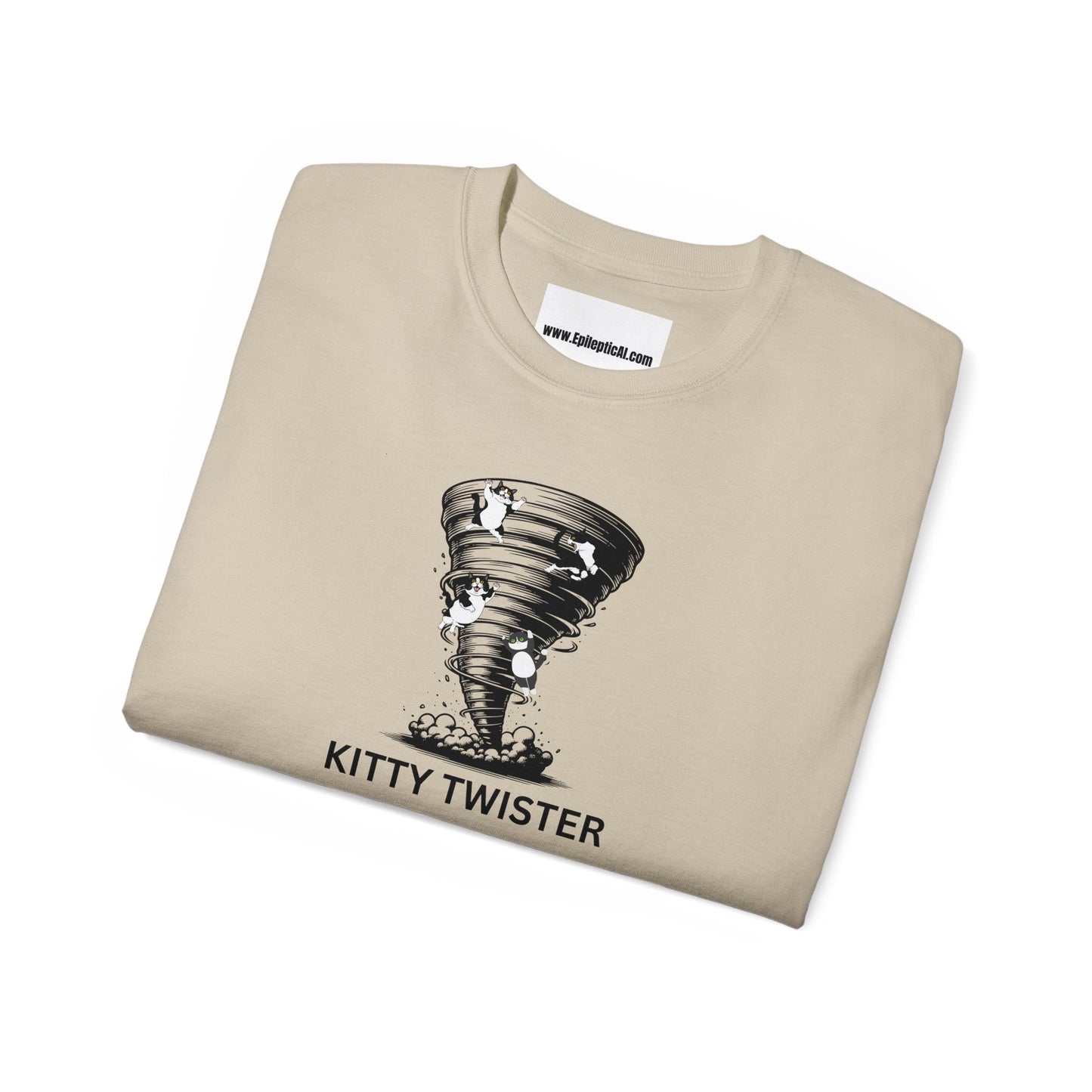 Kitty Twister Unisex Ultra Cotton Tee – Cat Tornado Funny Cat Shirt