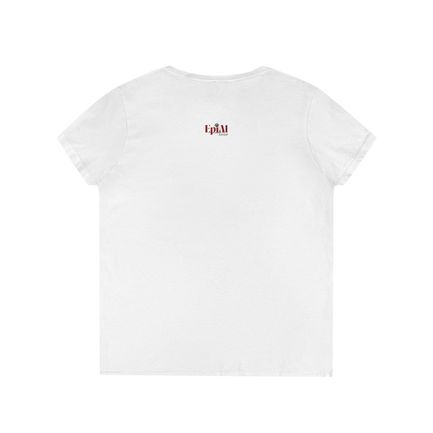 Ladies' V-Neck T-Shirt - 'I'd Rather Be Home With My Cat' - Cat Lover Tee