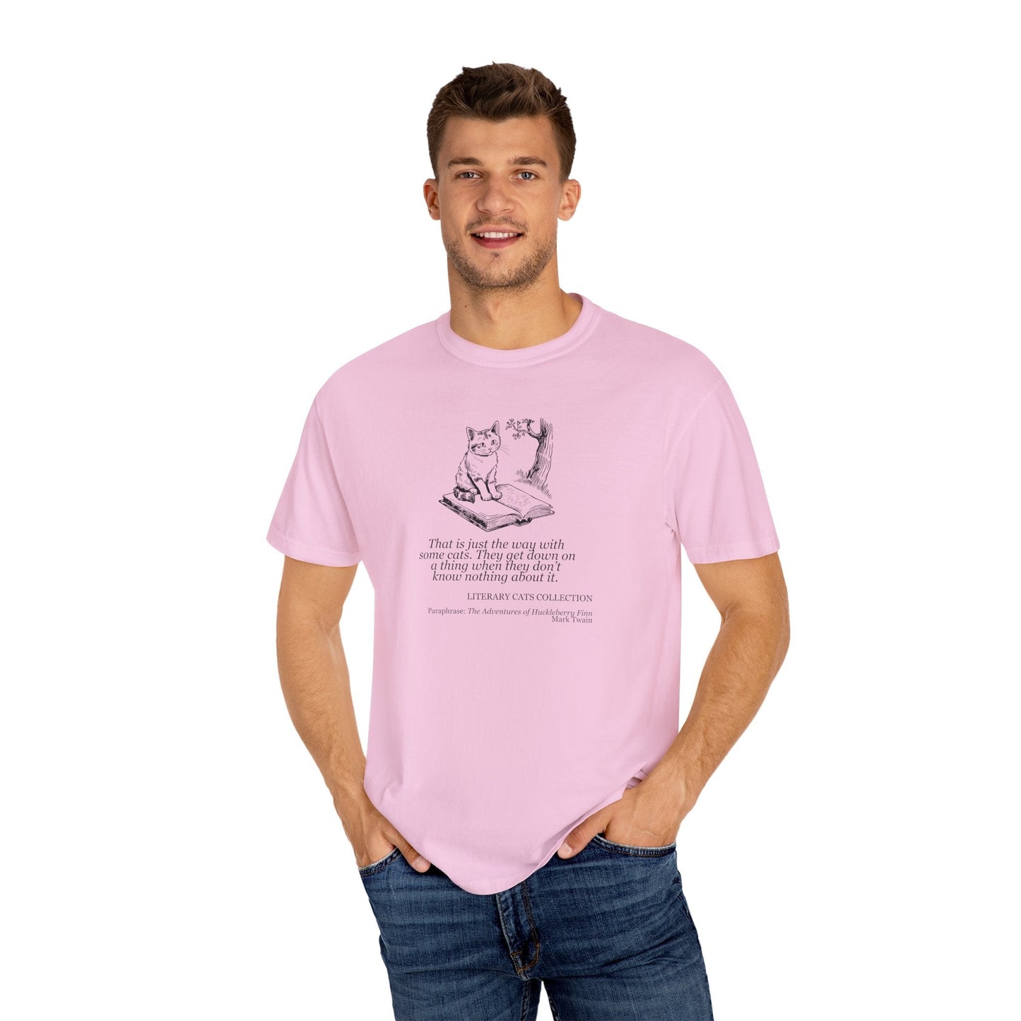 Literary Cat Unisex T-Shirt - Huckleberry Finn