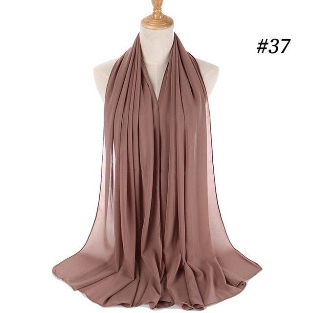 Long Lightweight Soft Solid Color Chiffon Scarfs Muslim Headscarf Hijab Scarf Shawls Wraps Hijab For Women 70*180cm