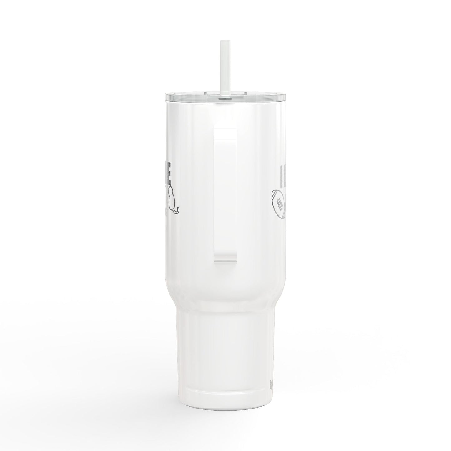 Love Football & Cats Engraved Insulated Tumbler