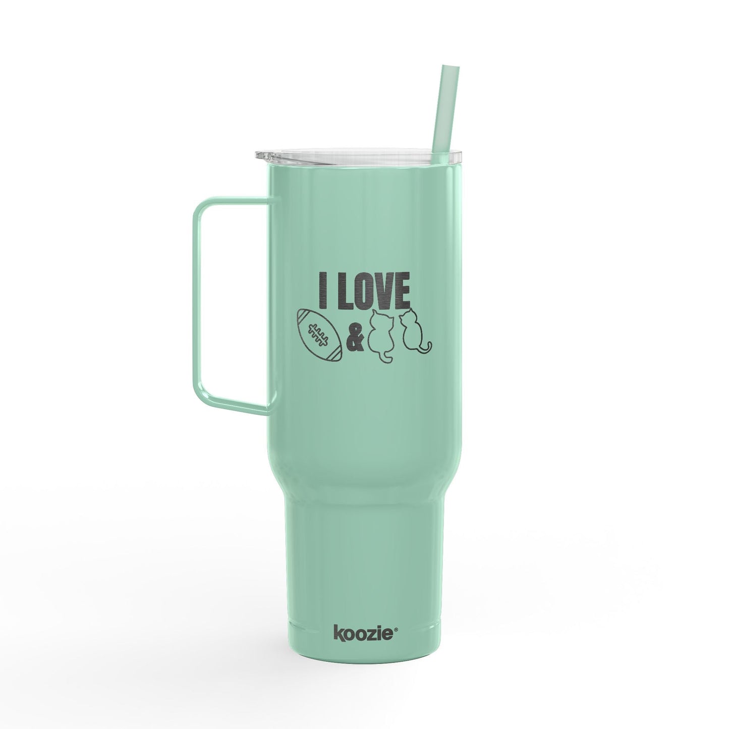 Love Football & Cats Engraved Insulated Tumbler