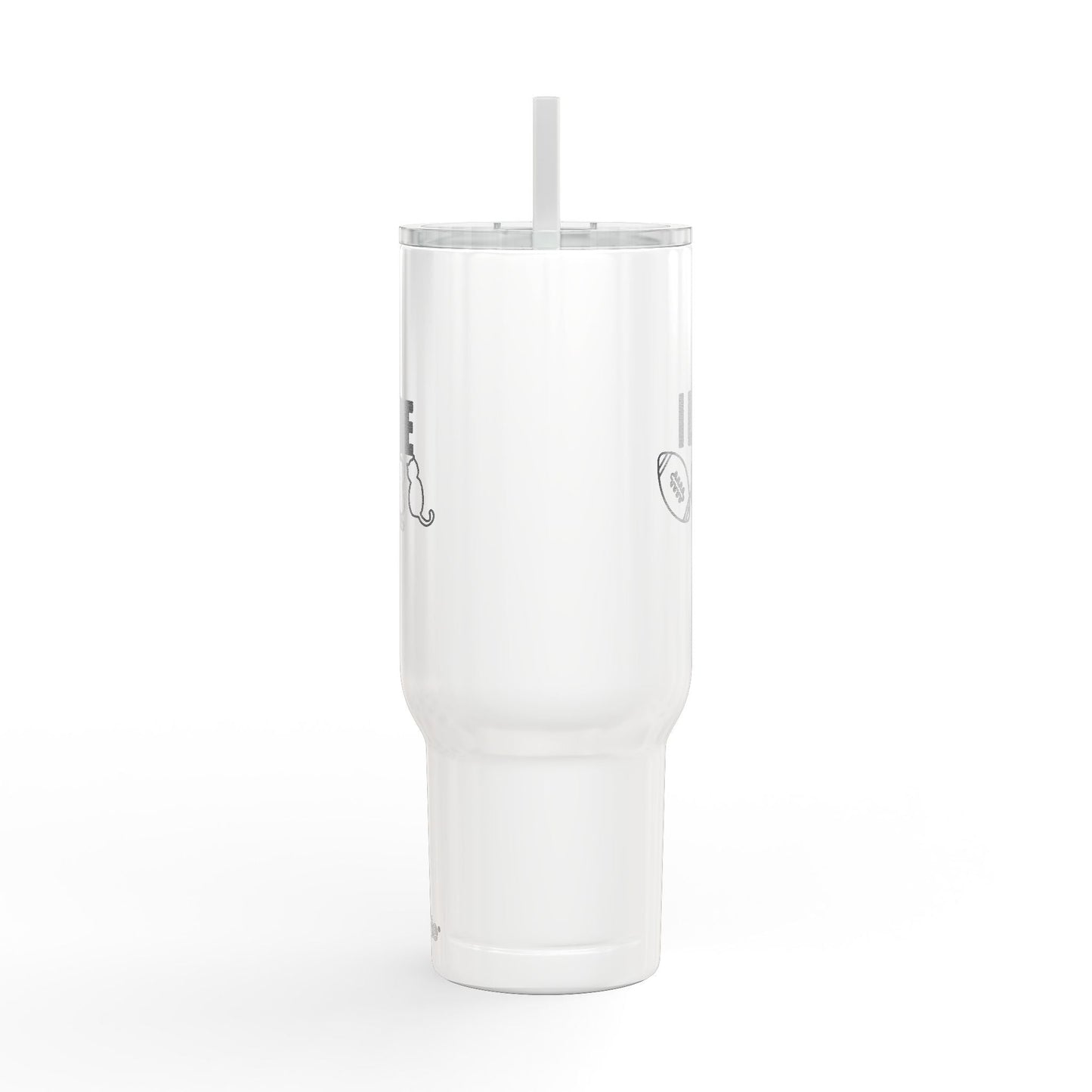 Love Football & Cats Engraved Insulated Tumbler