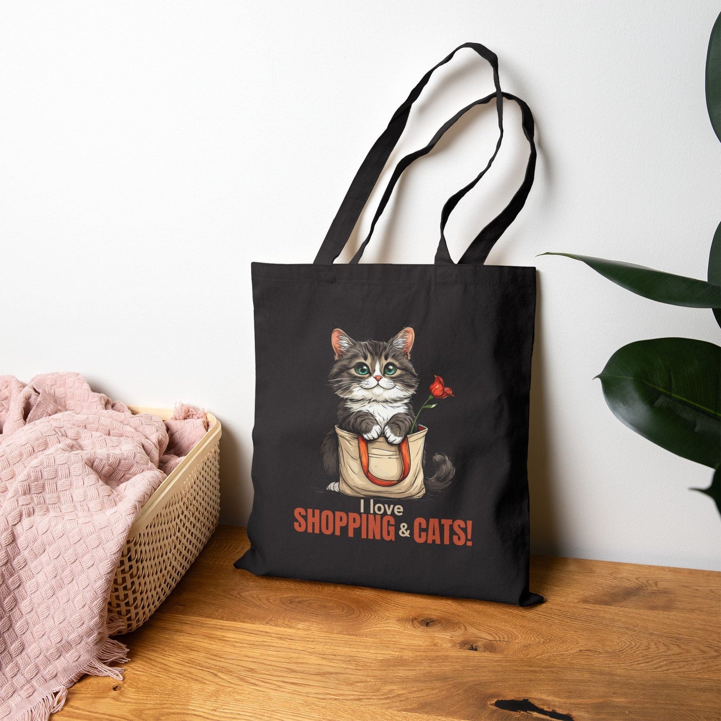 Love Shopping & Cats Tote Bag