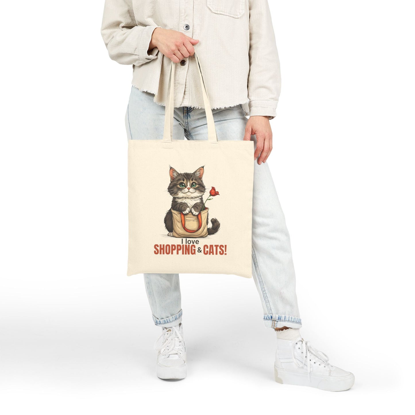 Love Shopping & Cats Tote Bag