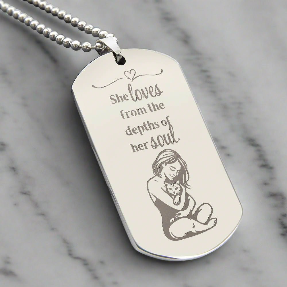 Loving Soul Engraved Dog Tag Necklace