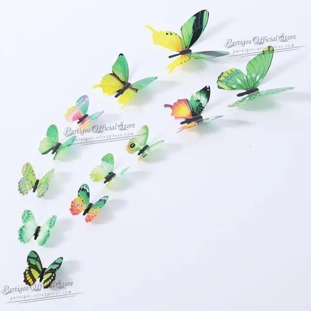 Luxury 3D Wall Stunning 12Pcs 4D Hollow Butterfly Wall Sticker Home Decoration Wall Stickers wedding Party Wedding Decors Butterfly Kids Room Decors