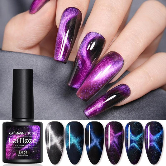 Luxury 5D Cat Magnetic Gel Nail Polish Black Chameleon UV Nail Gel Professional Manicure For Womens
