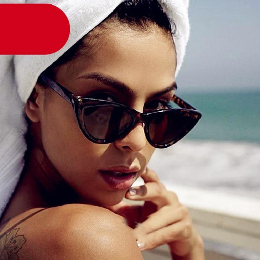 Luxury Black Design Sun Glasses Colorful Frames Vintage Sunglasses For Woman New Cat Eye Eyewear Triangular Retro Shades Ideal Glasses For Driving UV400