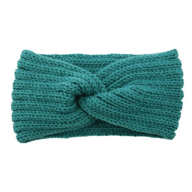 Luxury Fashion Winter Soft Solid Color Elastic Elegant Wide Knitting Cross Lightweight Headband Yoga Turban Bandage Bandanas Hair Bands For Women