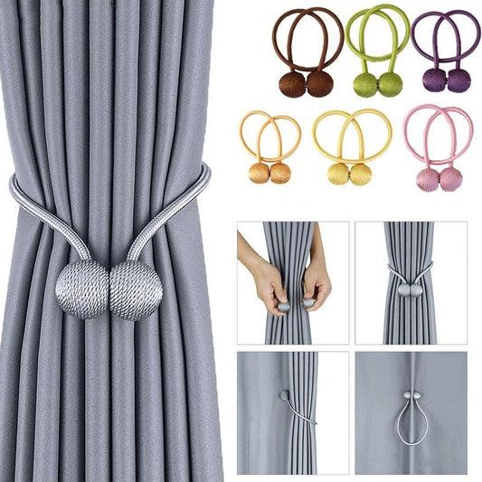 Magnetic Pearl Ball Curtain Tiebacks Accessories Holdbacks Buckle Accessory Buckles Clasp Clips Curtain Hook Holder Holder Clips For Home Office Window 49CM