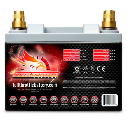 Full Throttle FT410 AGM Battery With Terminals