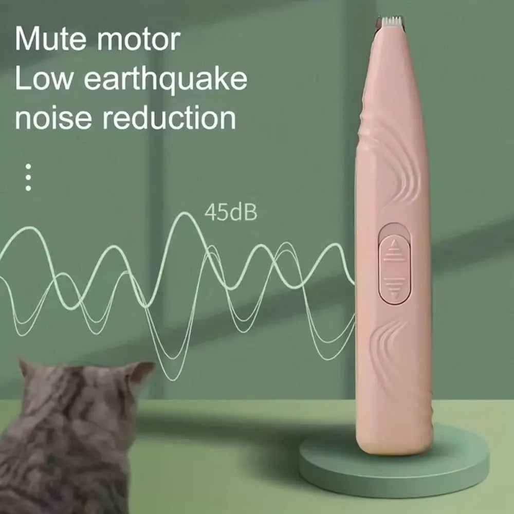 Rechargeable Dog Paw Trimmer with LED Light and Quiet Motor